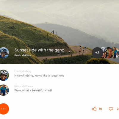 strava Screenshot taken from Strava website of their in-app social function